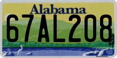 AL license plate 67AL208