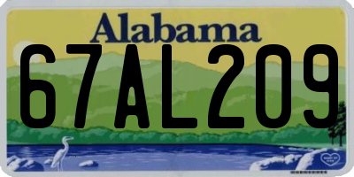 AL license plate 67AL209