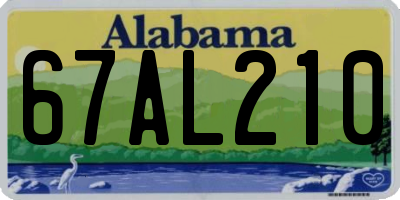 AL license plate 67AL210