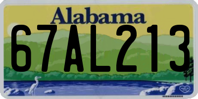 AL license plate 67AL213