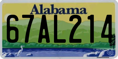 AL license plate 67AL214