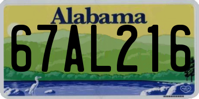 AL license plate 67AL216