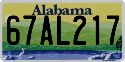 AL license plate 67AL217
