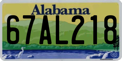 AL license plate 67AL218
