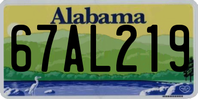 AL license plate 67AL219