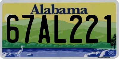 AL license plate 67AL221