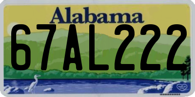 AL license plate 67AL222