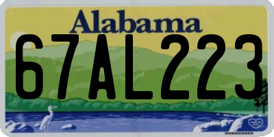 AL license plate 67AL223