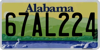 AL license plate 67AL224