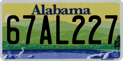 AL license plate 67AL227