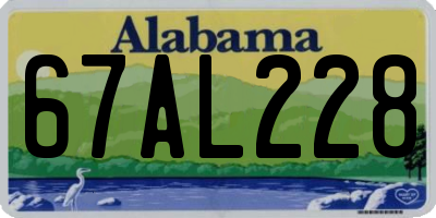 AL license plate 67AL228