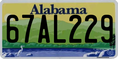 AL license plate 67AL229