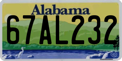 AL license plate 67AL232