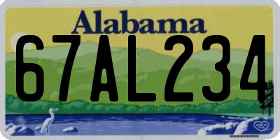 AL license plate 67AL234
