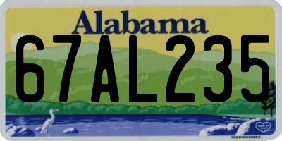 AL license plate 67AL235