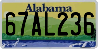 AL license plate 67AL236