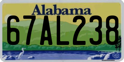 AL license plate 67AL238