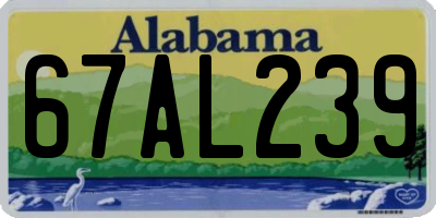AL license plate 67AL239