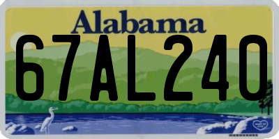 AL license plate 67AL240