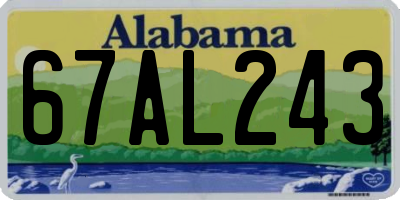 AL license plate 67AL243