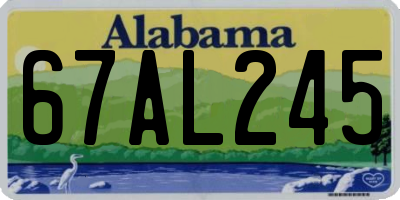 AL license plate 67AL245