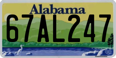 AL license plate 67AL247