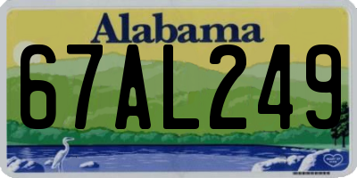 AL license plate 67AL249