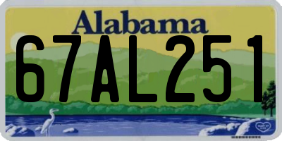 AL license plate 67AL251