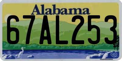 AL license plate 67AL253