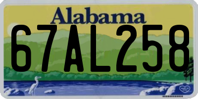 AL license plate 67AL258