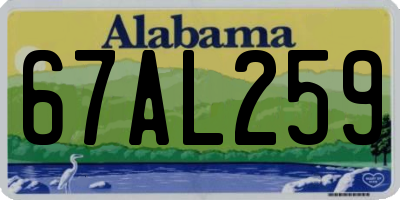 AL license plate 67AL259