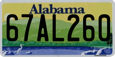 AL license plate 67AL260