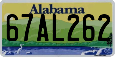 AL license plate 67AL262