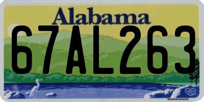 AL license plate 67AL263