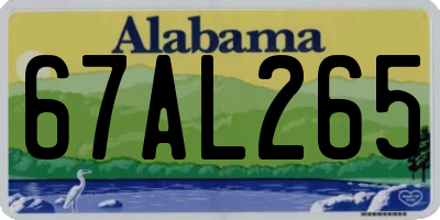 AL license plate 67AL265