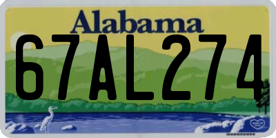 AL license plate 67AL274