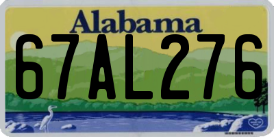 AL license plate 67AL276