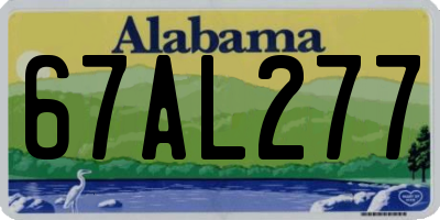 AL license plate 67AL277