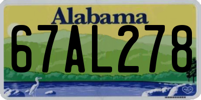 AL license plate 67AL278