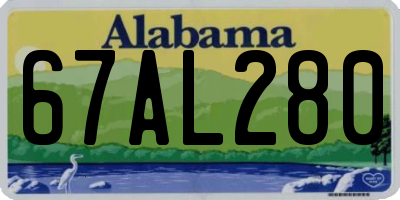AL license plate 67AL280