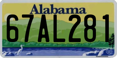 AL license plate 67AL281