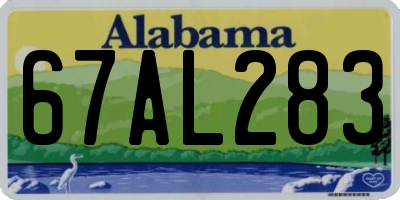 AL license plate 67AL283