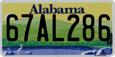 AL license plate 67AL286