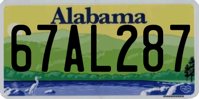 AL license plate 67AL287
