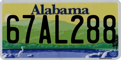 AL license plate 67AL288