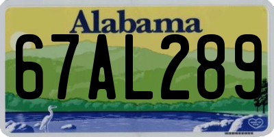AL license plate 67AL289