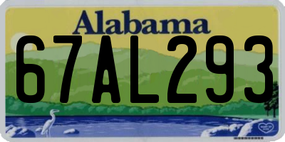 AL license plate 67AL293