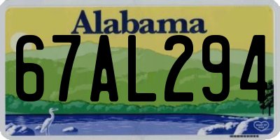 AL license plate 67AL294