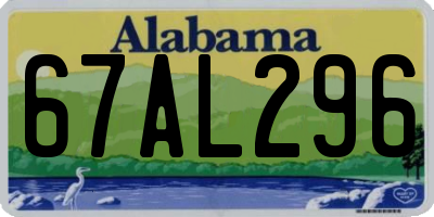 AL license plate 67AL296