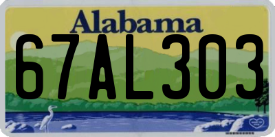 AL license plate 67AL303